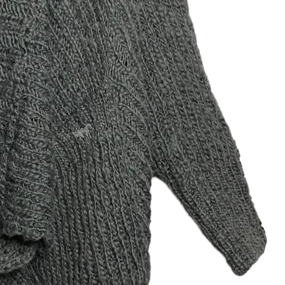 Abercrombie and Fitch Chunky Knit Waterfall Open Front Gray Dolman Cardigan M L - Picture 9 of 14